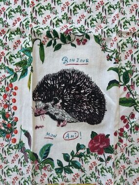 Anthropologie x Nathalie Lete Hedgehog Tea Towel RARE